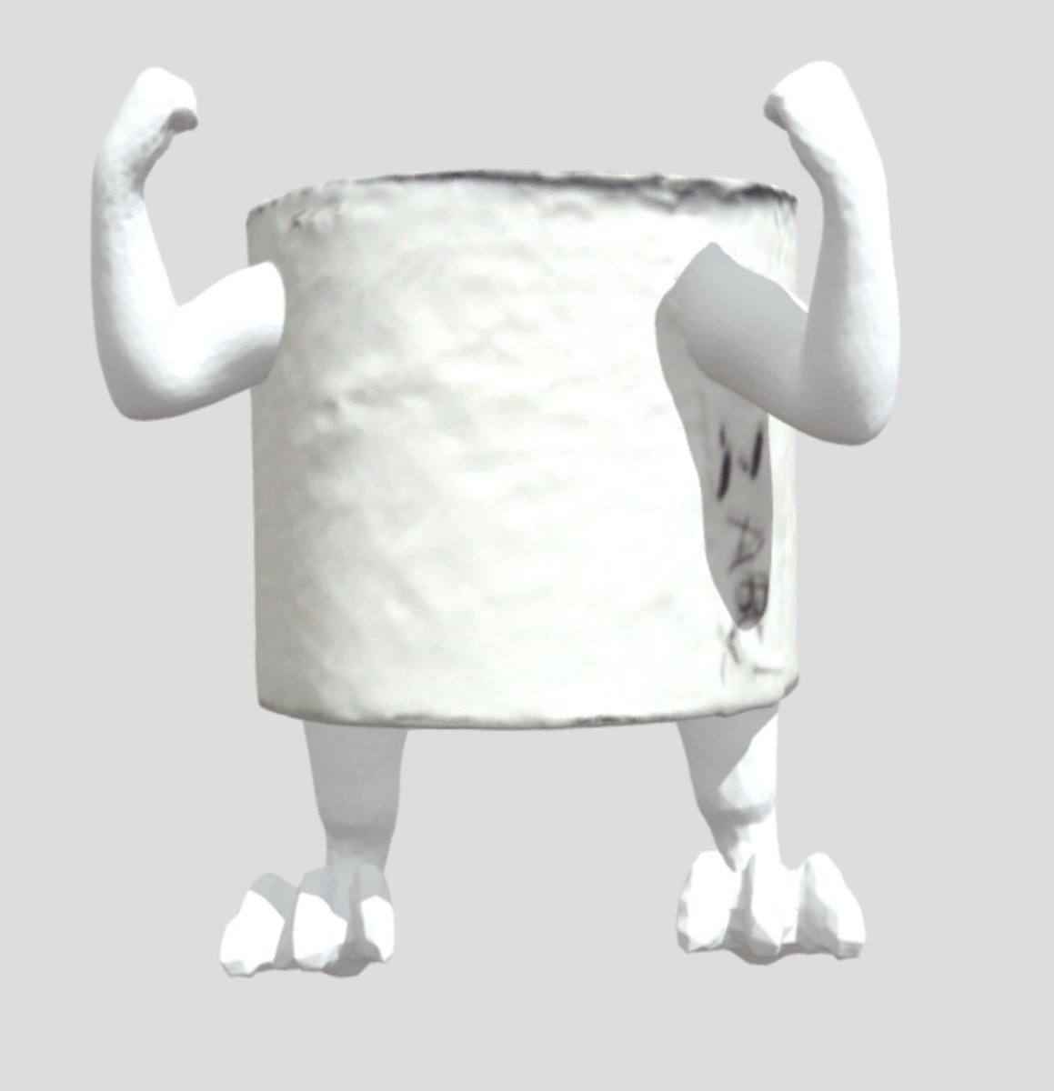 VCLatVCU's tweet image. Day 6 of the Strange or Unusual: At the beginning of the pandemic I 3-D scanned a roll of toilet paper and made a hero for our times— Toilet Paper Man #virtualcurationlab #StrangeOrUnusual