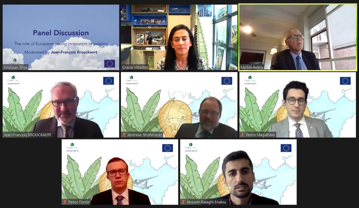 clean_aviation's tweet photo. Thank you to our panel for their insights! As @graziavittadini says: '#CleanAviation is THE R&D flagship!" We're looking forward to continuing our work towards #ClimateNeutral aviation, with a diverse group of researchers and engineers on board! ✈️🎓 #BestPhD https://t.co/giuBHZ28H1