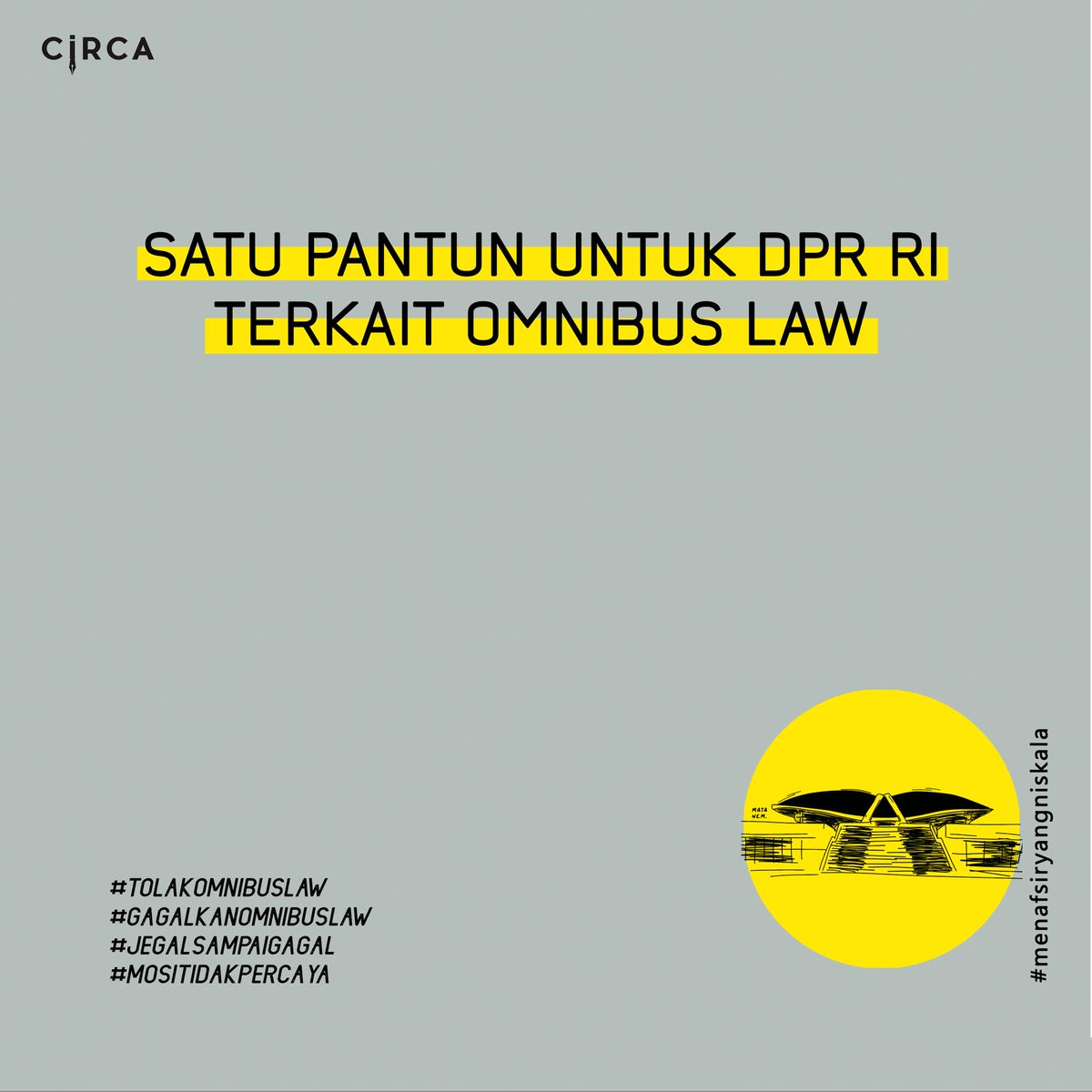 Aduh Sob, tolong ini bikinin pantun buat para pejabat yang jahat dong😢😢😢

#KangMus
#SobatCirca
#JegalSampaiGagal
#DemokrasiDikoruspi #OmnimbusLawSampah #MosiTidakPercaya #DPRRIKhianatiRakyat #CabutOmnibuslaw