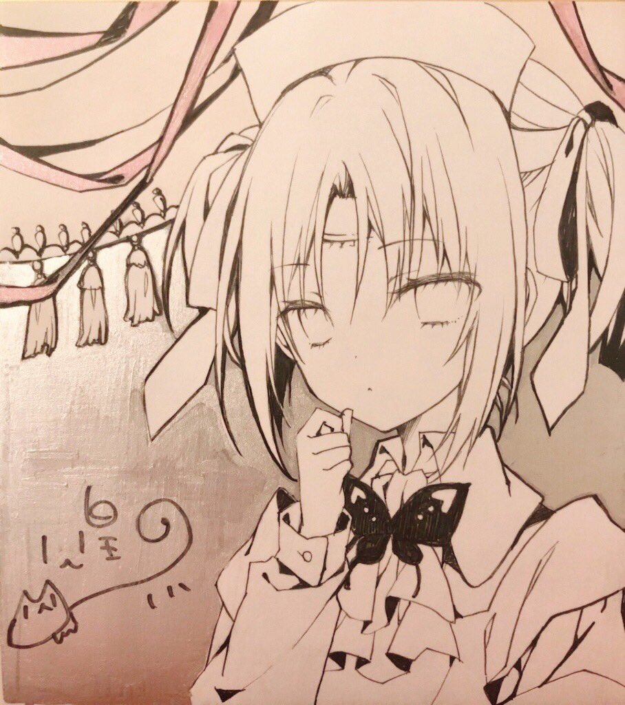 こないだのファンボプレゼント企画で出そうと思ってたけど没にしたけど引っ張り出して来たので今月のプレゼントに回そうかと思っている蜜キさん色紙。こっから色もうちょい乗せるかどうかは分からん…白黒の方が良いかな感があるので? 