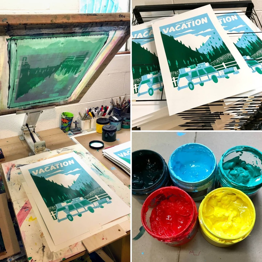 douglaroccaart's tweet photo. Three colors down, three to go! 

#wip #workinprogressart #workinprogresswednesday #digitalart #vacation #vacationmovie #griswoldfamily #griswold #griswoldfamilyvacation #clarkgriswold #nationallampoonsvacation #adobeillustrator #screenprint #screenprintingprocess #wagonquee… https://t.co/XOZppL6Rzz