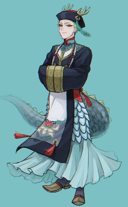キョンシー服のあのヒラヒラしてるのいいですよねっていうための全身図(ところどころ曖昧) 