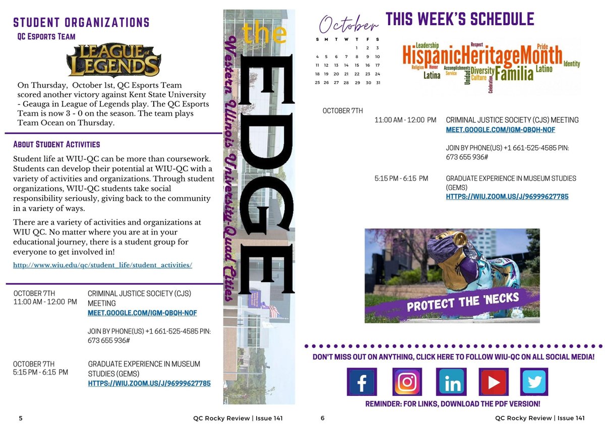 WIUENGR's tweet photo. Hello October! See what's new in this week's Rocky Review!

#WIU
#WIUENGINEERING
#WIUROCKYREVIEW https://t.co/wlwHHTnx9m