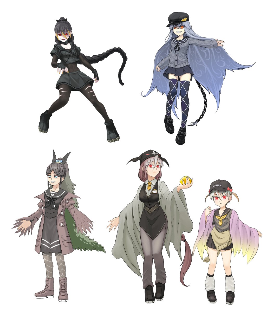 再投稿 今まで描いた擬人化をいくつか 怪獣擬人化 ばるばるのイラスト