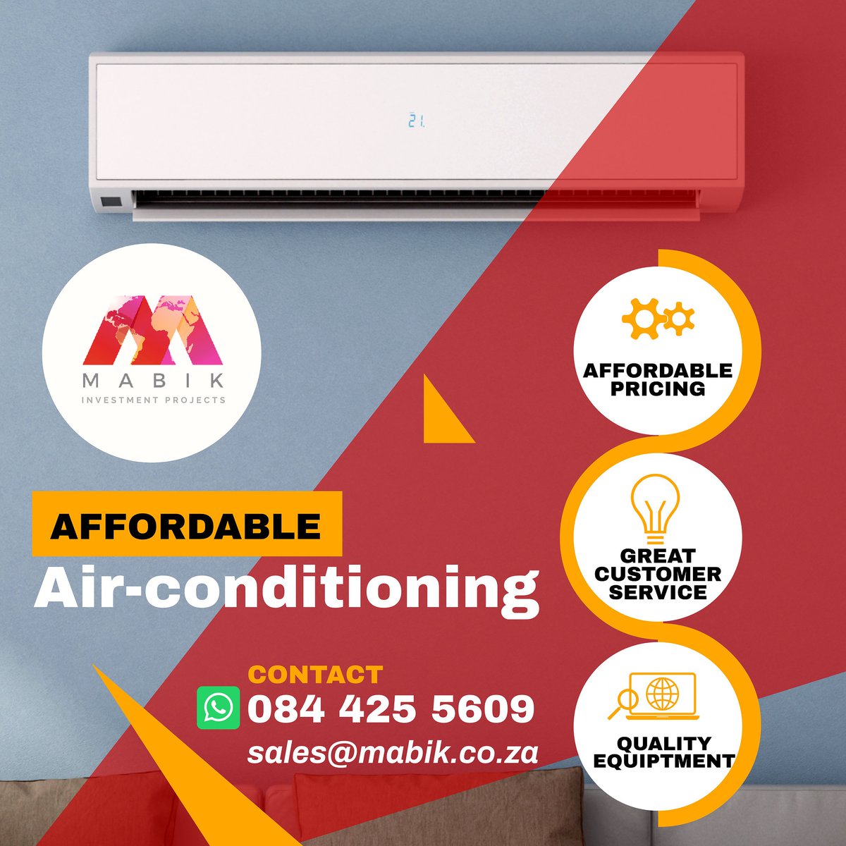 Mabik_Projects's tweet image. Keep cool this summer with Mabik Air-conditioning ❄️❄️❄️

We provide:
❄️Installation
❄️Maintenance
❄️Repairs
For your home and office.

Contact us on 0844255609 or email sales@mabik.co.za

#airconditioning #Johannesburg