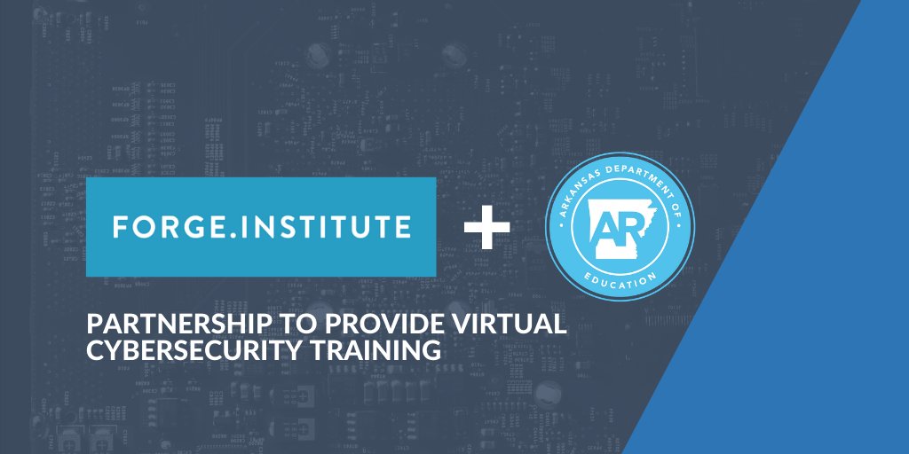 Today Forge Institute announced a partnership with the Arkansas Department Education to provide virtual cybersecurity training to district and school technology staff across Arkansas.  

Read press release here: forge.institute/news/2020/10/0…