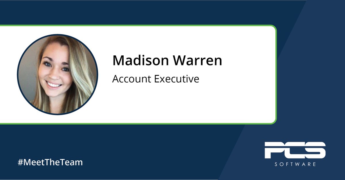 PCSsoftware's tweet image. #MeetTheTeam Putting a face to PCS. Today we introduce you to Madison Warren, another Account Executive on the PCS team! #PCSsoftware #TMSexpress