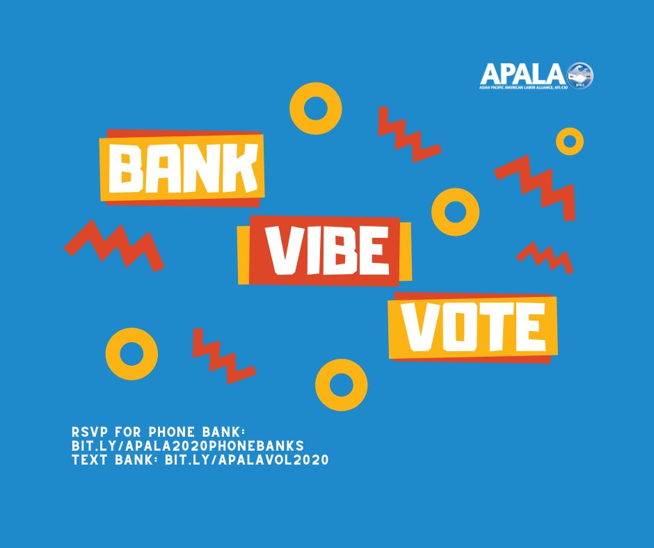 90% of Asian Americans aged 18-34 are making plans to vote in this election! Help make sure that all young people are #VoteReady by joining APALA’s weekly text and phone banks! 📣 

Phone bank: bit.ly/apala2020phone… 
Text bank: bit.ly/36guLKQ