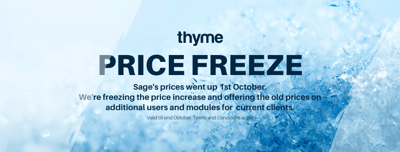 thymetech's tweet photo. Sage's prices went up 1st October.
We're freezing the price increase and offering the old prices on additional users and modules for our current clients.
Valid till end October 2020. 
Contact us for a quote https://t.co/ZQNjux8gHy