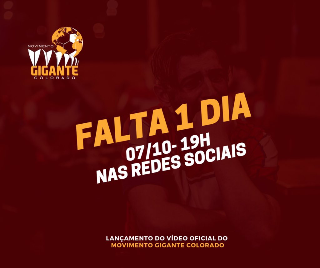 MovGigColorado's tweet photo. Amanhã! Está chegando a hora! Lançamento muito importante aqui nas nossas redes sociais! ❤️🇦🇹 #SomosGigantes #SomosColorados #InterRS #VamoInter https://t.co/riSXKZyu0q