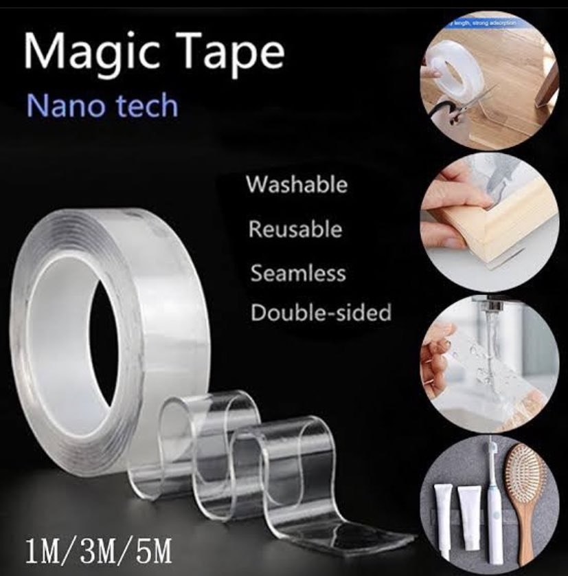 Nano Tapes are now available...This double sided adhesive tapes can carry reasonable amount of weight and it helps keep items in place without slipping and it’s washable and re-usable. Price according to length: 5m- 40003m- 3500Please RT