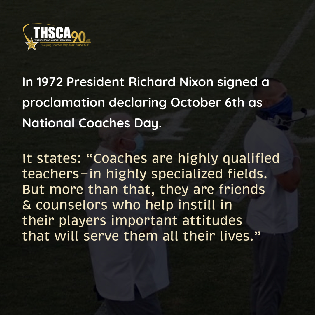 THSCAcoaches's tweet photo. Happy #NationalCoachesDay to the elite coaches of Texas. We could never thank you enough for what you do day in and day out. Thank you for changing the lives of your athletes and students. https://t.co/K7ifw51dQA