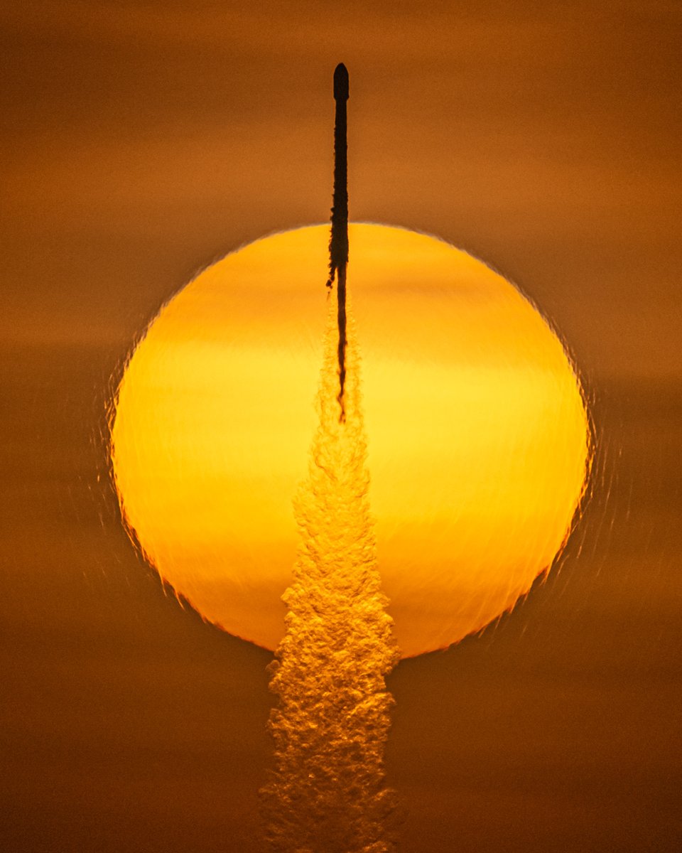 TrevorMahlmann's tweet photo. Closer crops of two of my favorite frames from the adventure to capture the Falcon 9 this morning in front of the Sun!☀️

(left)⚙️/⬇️/🖼: https://t.co/WfjZ6Lb3sG
(right) ⚙️/⬇️/🖼: https://t.co/xBR8vS3IzL https://t.co/zt0gk2ReTG
