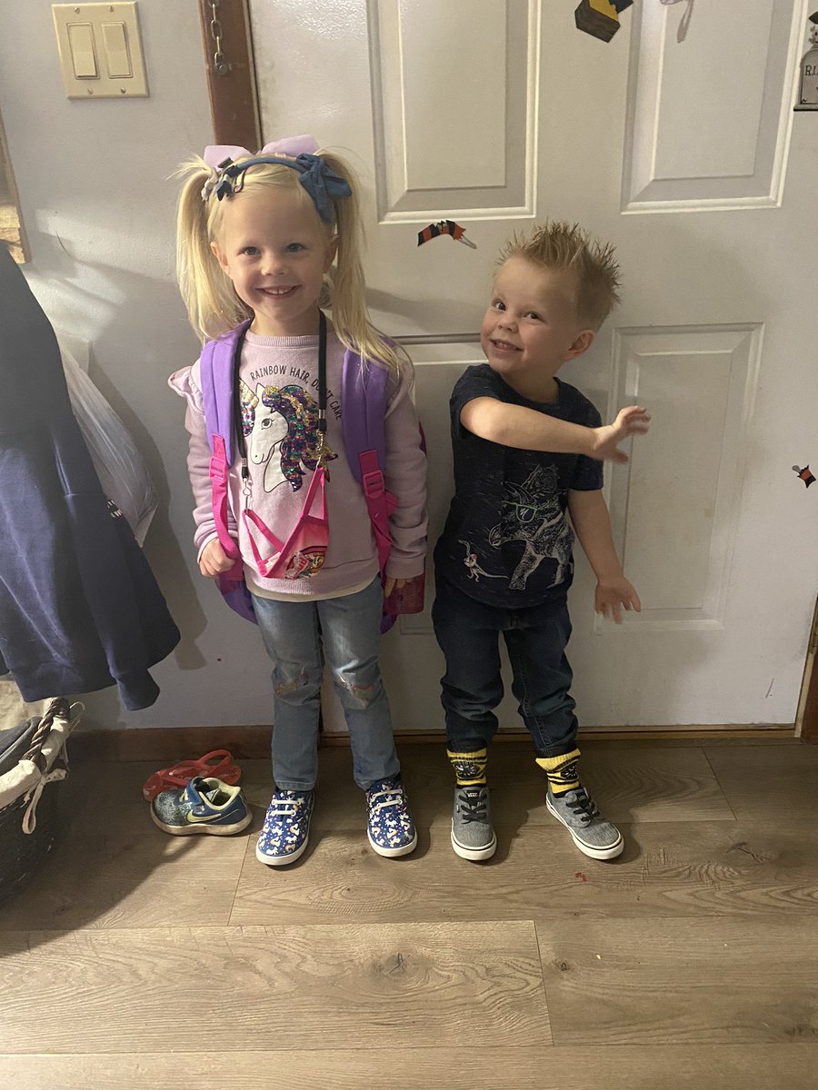 SarahWrites17's tweet photo. Crazy hair day for both kids, and crazy sock day for Liam.
#MountieProud @mountienationnw #Homecoming #preschool #young5 #crazyhairdontcare #crazysocks https://t.co/Gu4UsFeV3d