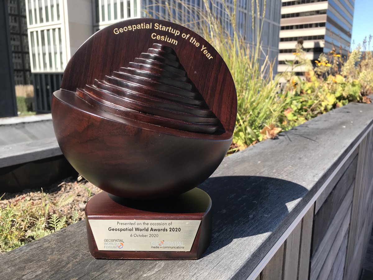 Cesium is honored to be recognized as the Geospatial Startup of the Year at today’s Geospatial World Awards 🏆@geoworldmedia