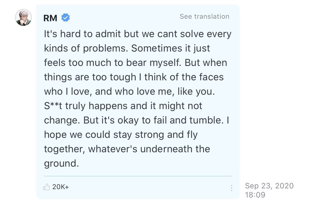 and even though this isn’t really about songwriting and rapping, namjoon always uses his words to bring us comfort and happiness and i think that’s a big part of why we should appreciate him a lot more