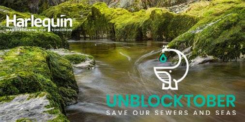 HarlequinMFG's tweet photo. As part of our commitment to protect the nation's #watercourses, we have signed up for @unblocktober awareness month to help improve the health of our drains, sewers, rivers and seas. We'll be sharing lot of resources around safe waste disposal and how you can help. #Unblocktober https://t.co/r29CWUT6MP