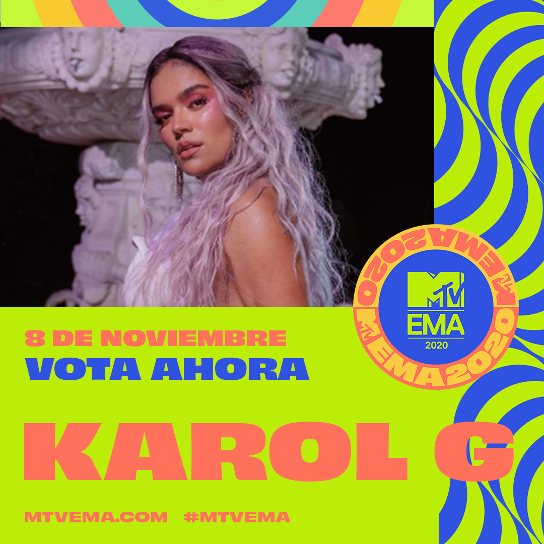 MTVLA's tweet photo. ¡TENEMOS NOMINADOS PARA LOS #MTVEMA 2020! 🔴 #Maluma, #KarolG, #DannaPaola y muchos más ♥️ https://t.co/YtIPg0FxE3