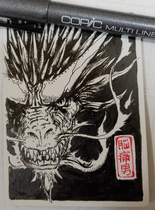 詳細描き込み完了。
ここから金色でアクセントを付けます。
どこにつけようかノーアイデア。 