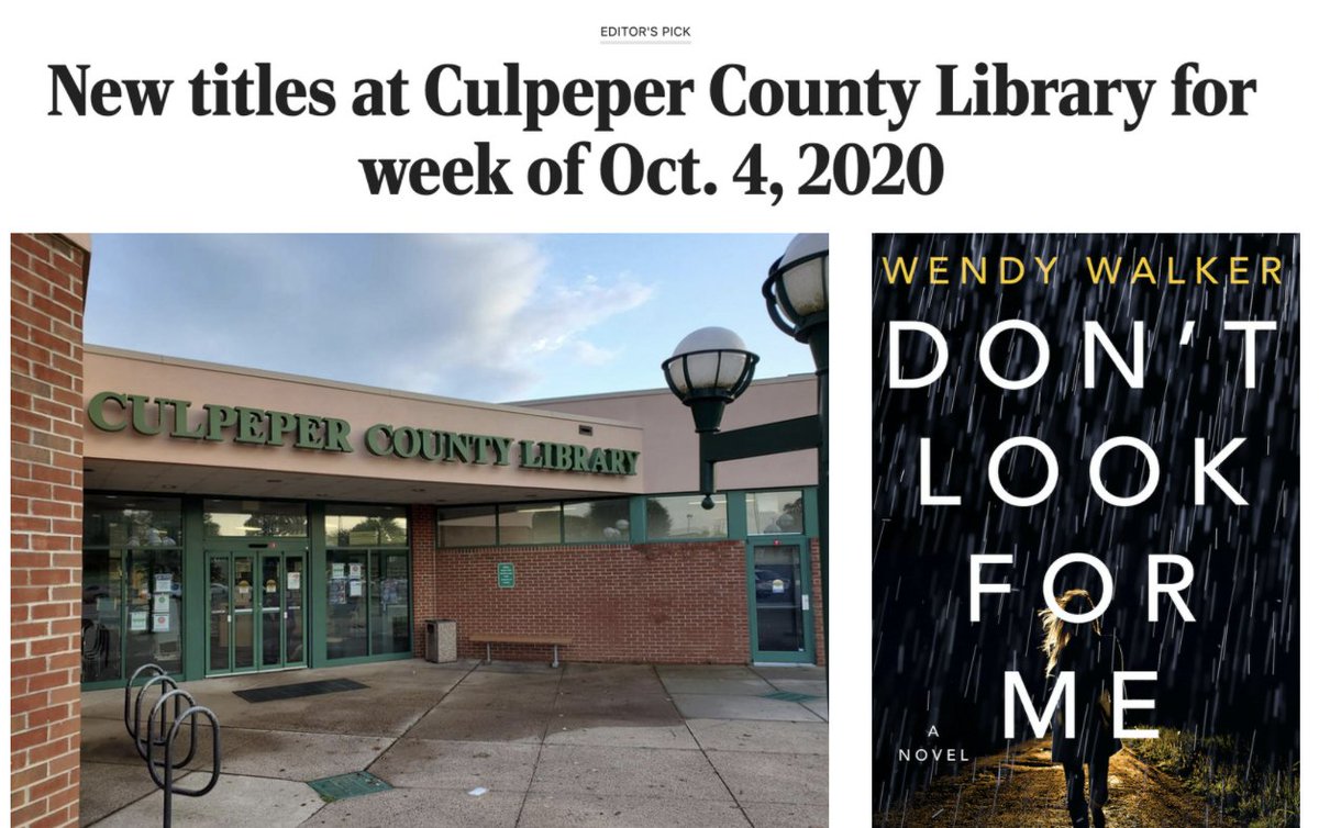 Wendy_Walker's tweet image. I love to see #dontlookforme in local libraries! #supportlocallibraries
starexponent.com/entertainment/…