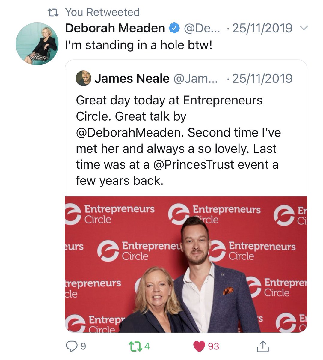 Looking back at when <a href="/DeborahMeaden/">Deborah Meaden 🇺🇦</a> Stood in a hole for a photo with me 😂