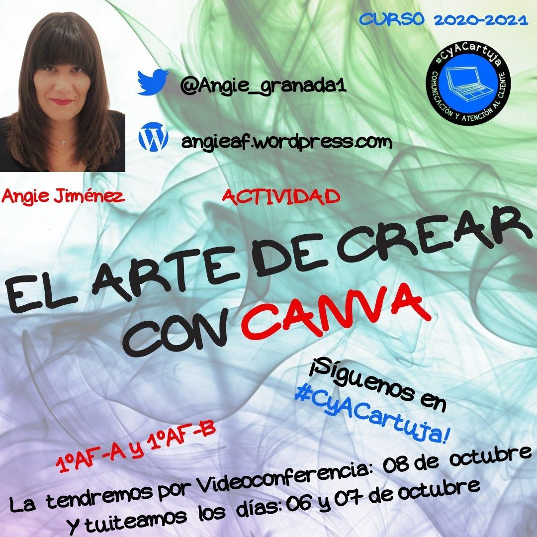 jmalex's tweet photo. Del 6 al 9, primera colaboración en #CyACartuja ¡aprenderemos a usar @canva gracias a @Angie_granada1 👏👏

¡No te lo pierdas y síguelo en nuestro hashtag! 

#FP #Comunicación #canva #RedFP @fp_empresa #FPAndaluza https://t.co/L7d7lLS9gP