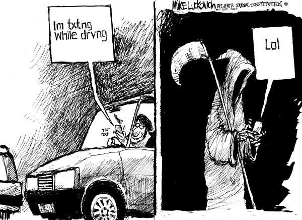 A pretty dark cartoon, but it makes a good point. #DistractedDriving #EndDD