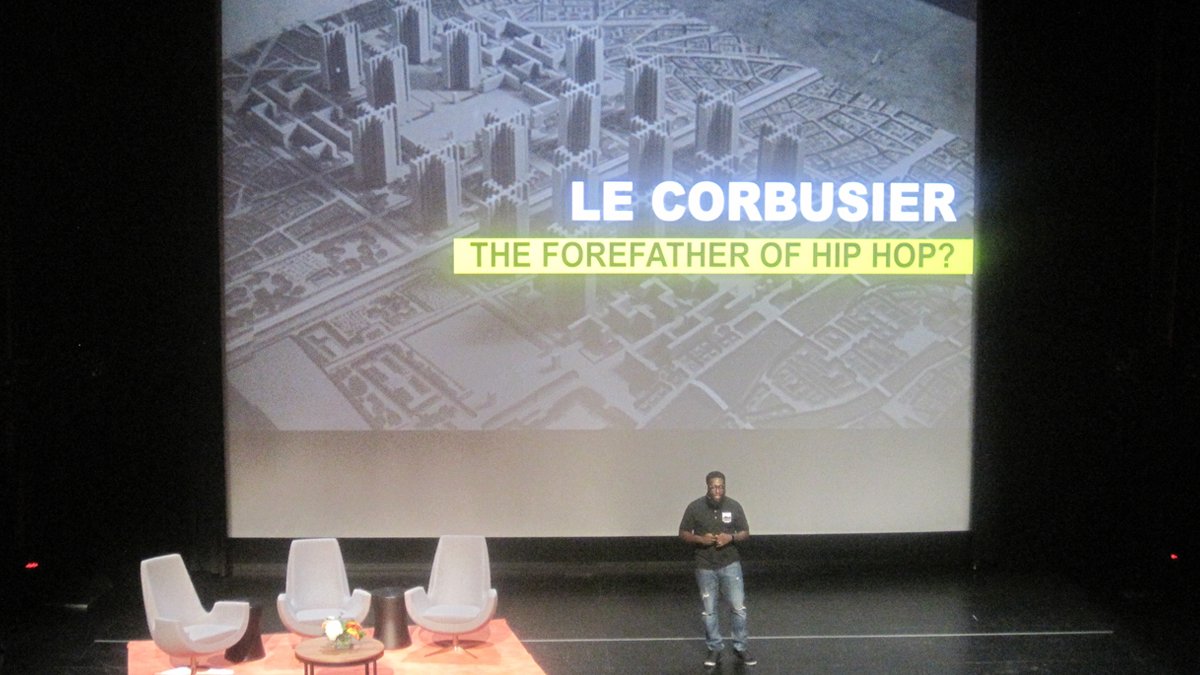 📷 Architect Le Corbusier, born 10-6-1887 ← “The Forefather of #HipHop?”—posed and articulated by Designer Michael Ford (<a href="/HipHopArch/">Michael</a>) during <a href="/CuspConference/">CuspConference</a> (2017), highlighted in my recap at buff.ly/3iAbWVp

#Society #Architecture #Design #Music #HipHopArch