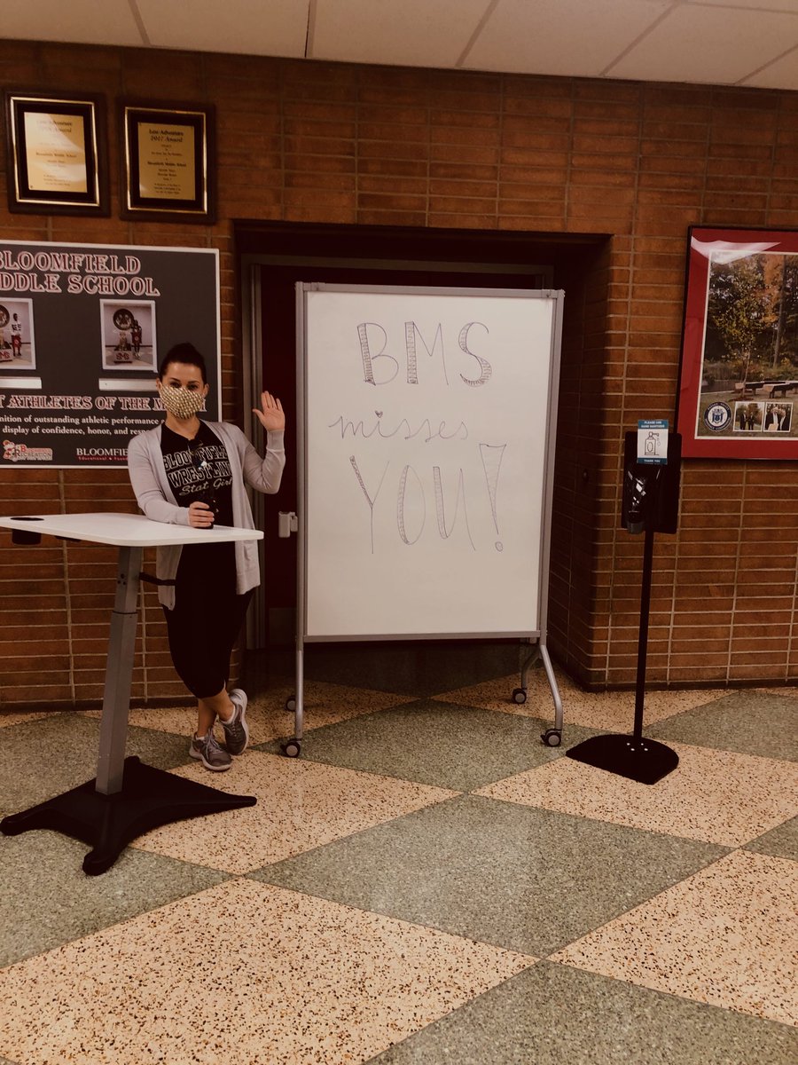 principal_BMS's tweet image. Had my standing desk set up all ready for 2020-2021 to hangout in the hallways more. Will have to wait a bit longer! #missingstudents #persevere #bmspride