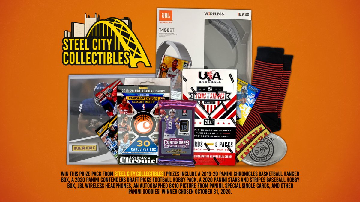 SCCTradingCards's tweet photo. No tricks — only TREATS! We're giving away this Prize Pack filled with @PaniniAmerica collectibles, including hobby boxes, packs, autos, and more!

Earn entries every day! RETWEET and click on this link to be officially entered: https://t.co/0vybJ9qTwp

#TheHobby #WhoDoYouCollect https://t.co/YHyNbXvNOQ
