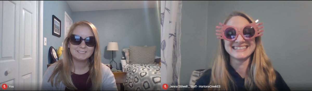 Co-teacher sunglasses selfie! <a href="/Stilwells_Class/">Jenna Stilwell</a> <a href="/HortonsCreekES/">Hortons Creek ES</a> #hawkshavespirit