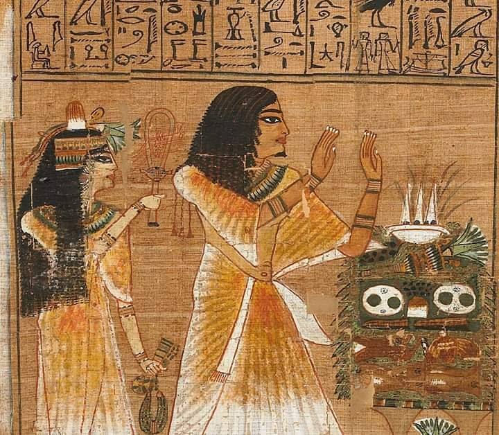 The tanned colour in ancient egypt, and to this day, was a symbol for strength, hardwork and exposure to the sunThat's why men exclusively were depicted by darker tones, as opposed to women, whose lighter tones were a symbol for welfare and not having to be exposed to the sun.