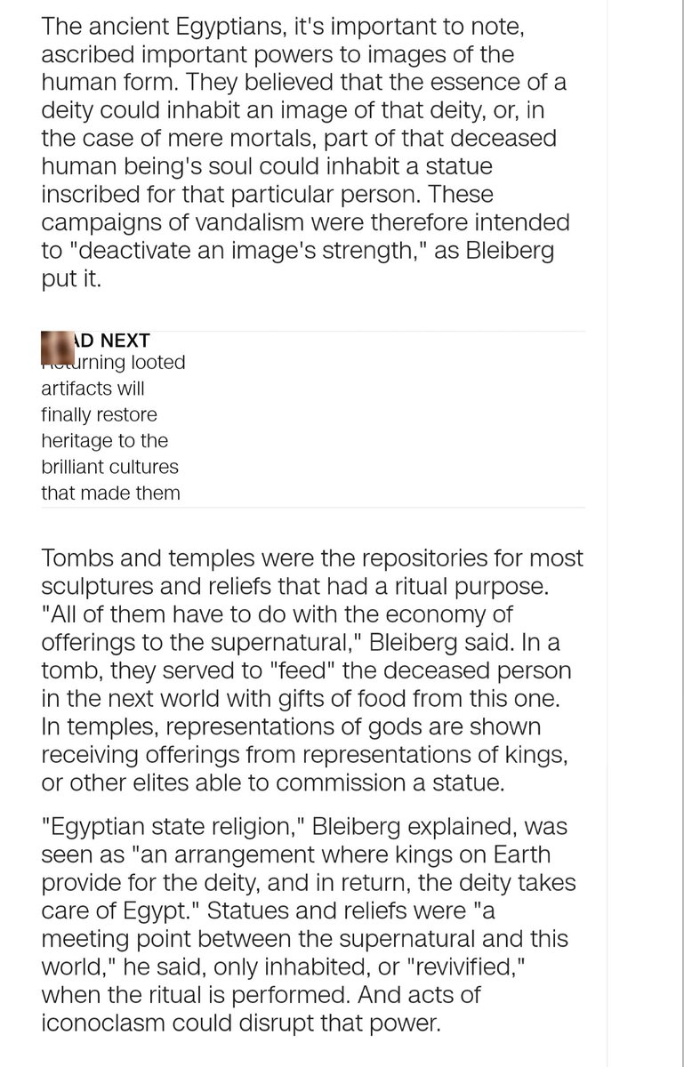 Funnily enough, the proverb "i will break your nose" "هكسر مناخيرك", is very often used as a threat of humiliation to the person addressed with it.Acts of vandalism occasionally happened for religious reasons, but majorly, erosion and natural reasons took place