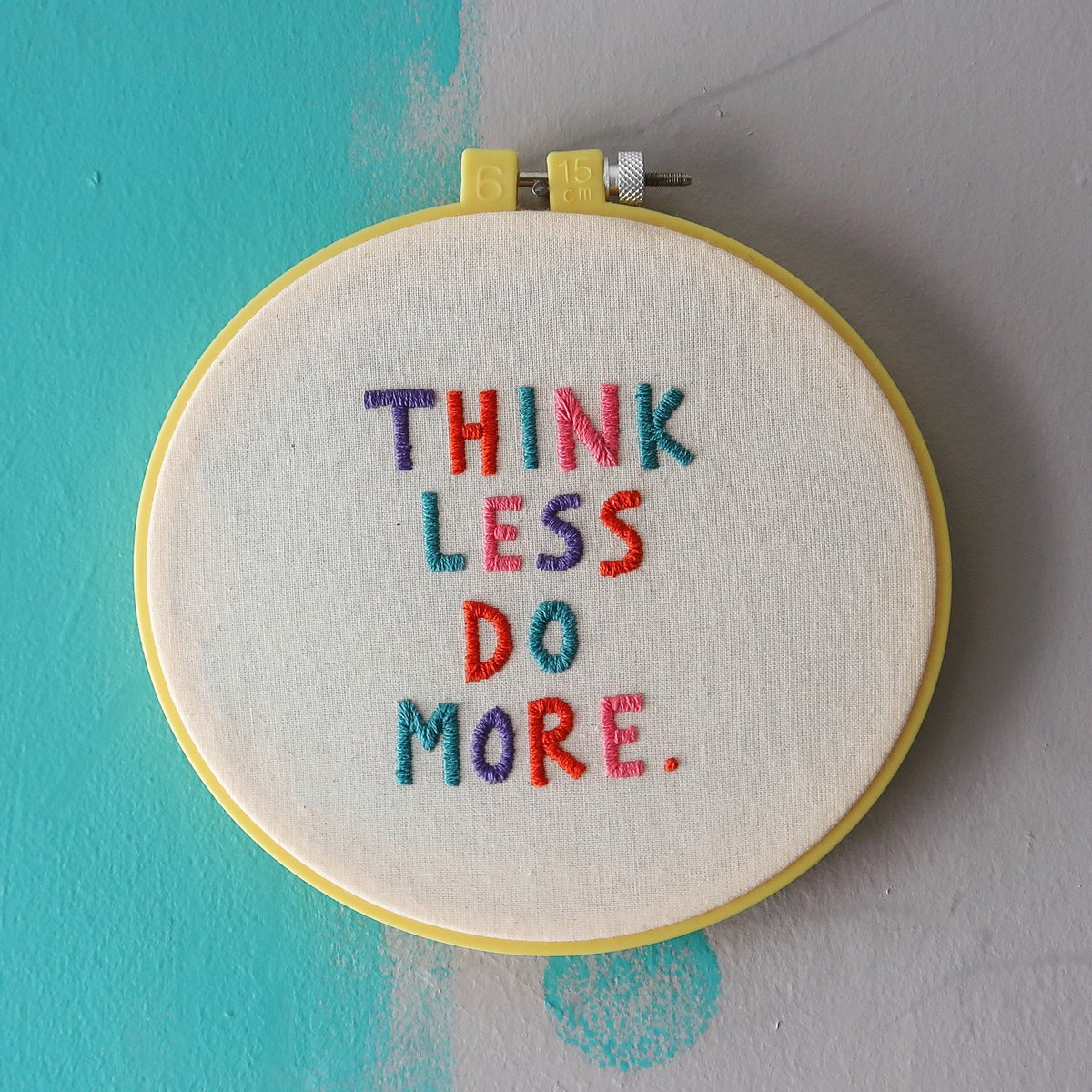 sparklymouse's tweet photo. anyone else so tired they can’t do either? 
.
.
.
.
#thinkless #quote #quoteoftheday #quotestoliveby #embroidery #embroideryhoop #yellow #thoughts #dmcthread #illustration #letters #type #stitch #embroideryhoop #embroiderylover #thinklessdomore #positivemindset #positivevibes https://t.co/eintuRttgI
