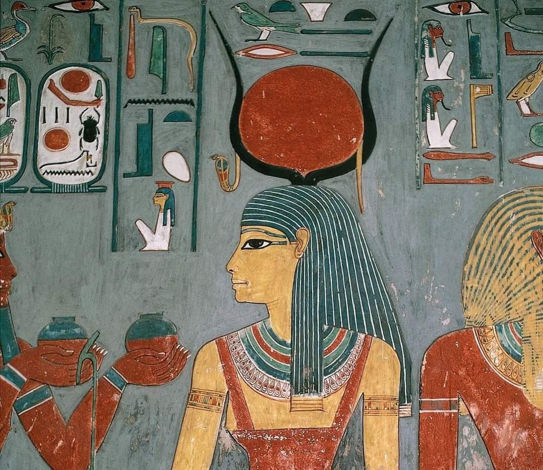 The tanned colour in ancient egypt, and to this day, was a symbol for strength, hardwork and exposure to the sunThat's why men exclusively were depicted by darker tones, as opposed to women, whose lighter tones were a symbol for welfare and not having to be exposed to the sun.