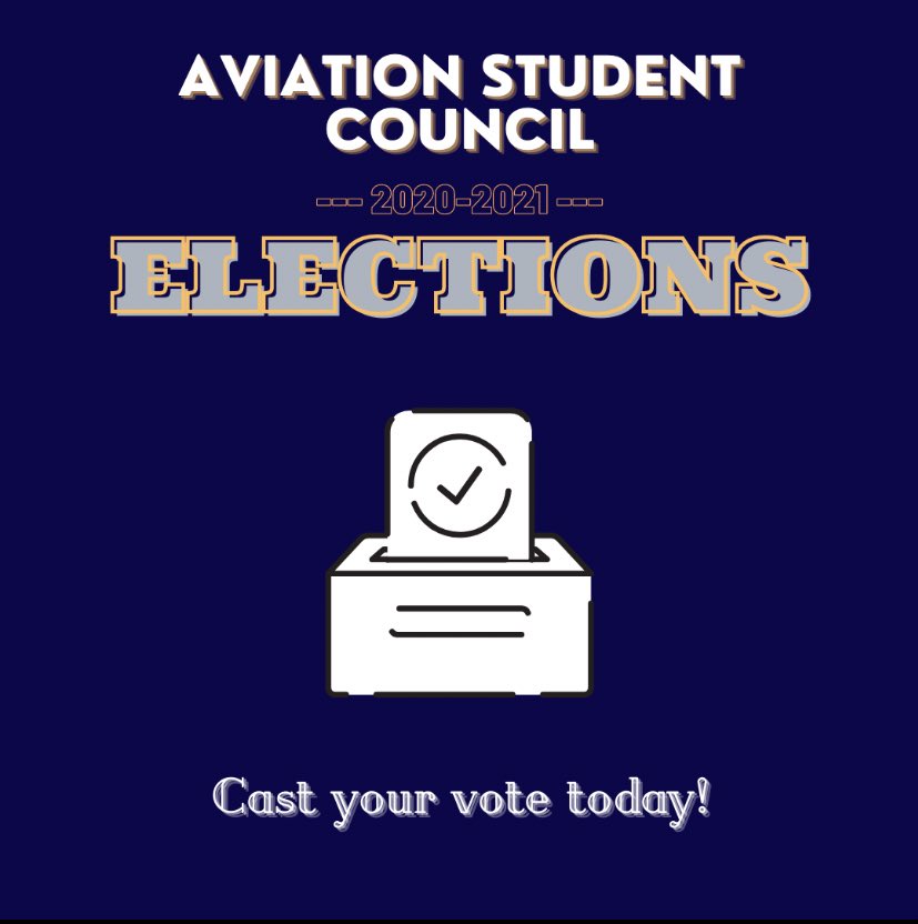 WMUASC's tweet image. It’s elections time for us! College of Aviation, cast your vote by 10/12/2020

forms.gle/G7vqwLkd8XVLug…