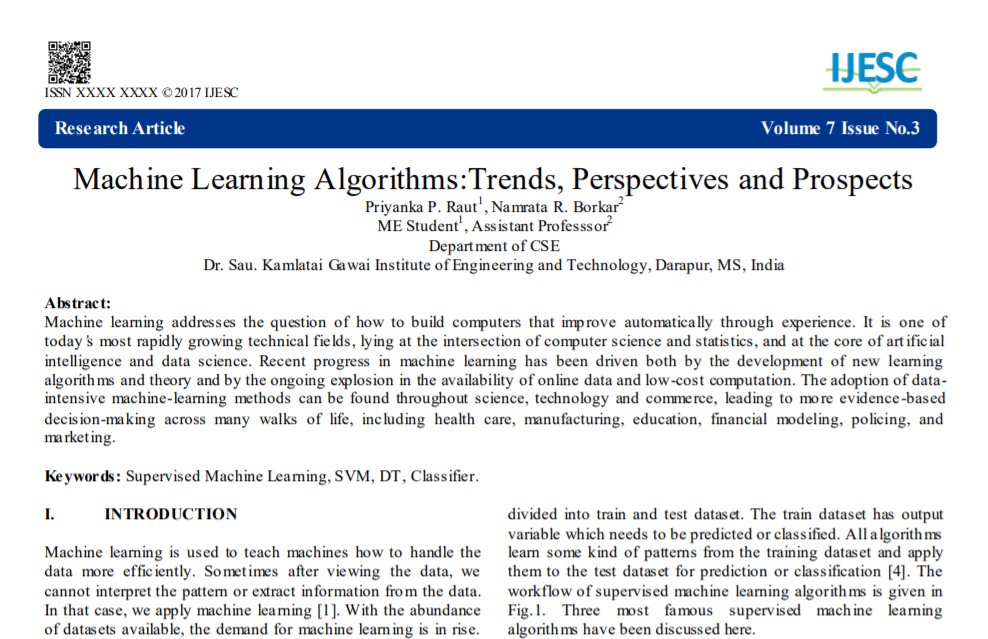 PDF] Machine learning: Trends, perspectives, and prospects by