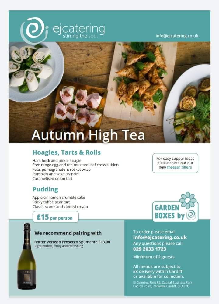 Who said Afternoon Tea was just a summer thing?😍🍁🍂🎃🔥🥂

NOW AVAILABLE FOR BOOKING!

ejcatering.co.uk

#Cardiff #ValeOfGlamorgan #SouthWales #ShopLocalWales #CardiffLockdown #ValeOfGlamorganLockdown #Autumn #AfternoonTea