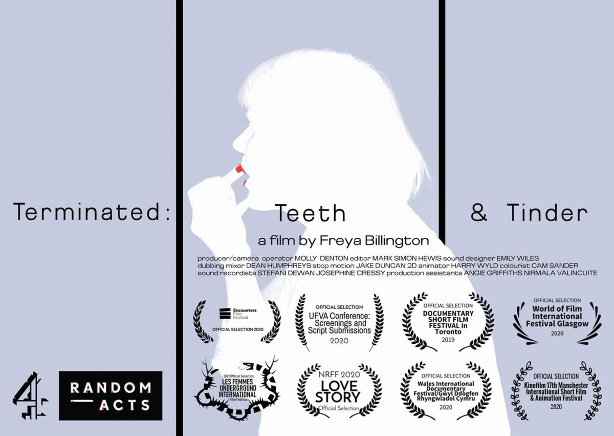FreyaB_73's tweet photo. Delighted #TERMINATEDTEETHTINDER is screening @WoFFGlasgow which starts today. Such an exciting programme to be part of #FilmFestival #ShortFilm #Tinder #NotALoveStory Check it out here https://t.co/7RqJwNbdlS https://t.co/saz6BKjSy8