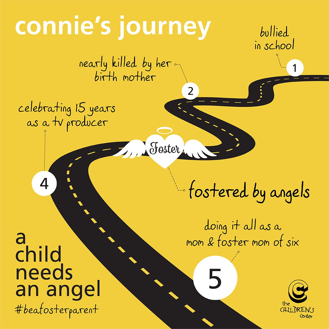 ChildrenCtr's tweet photo. From being thrown up against a wall by her mom as a kid to her foster mom championing her marriage and career, Connie's journey is inspiring. #beafosterparent #fosterdbyangels https://t.co/d7LAyDb57X https://t.co/wchQiuAJil