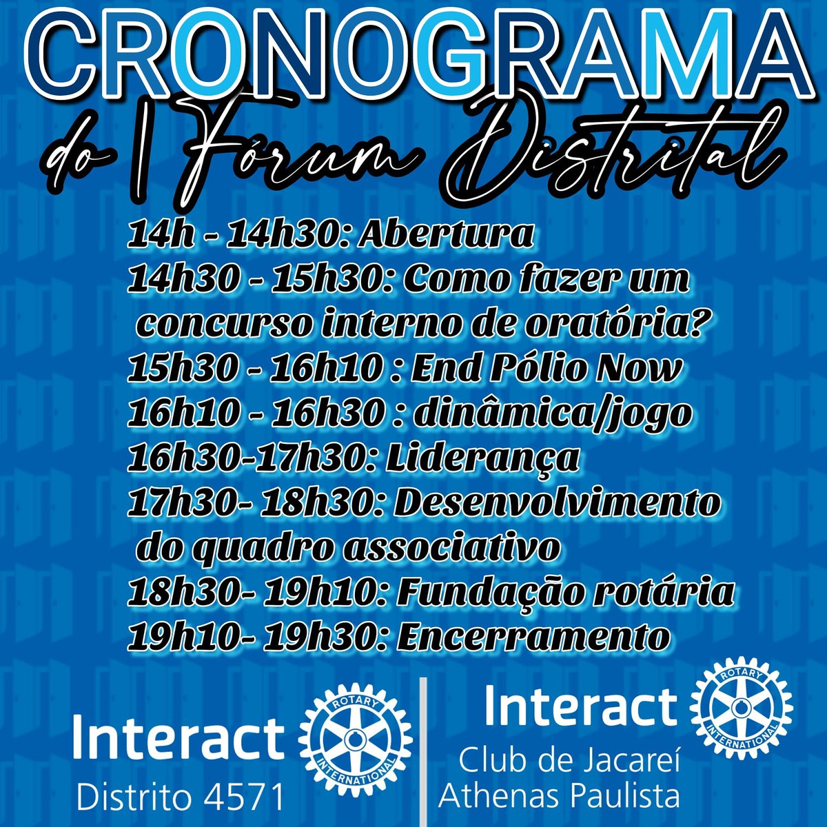 4571Distrito's tweet image. novidade na área!!!
Confere o cronograma do | Fórum Distrital. Qualquer dúvida entre em contato conosco!