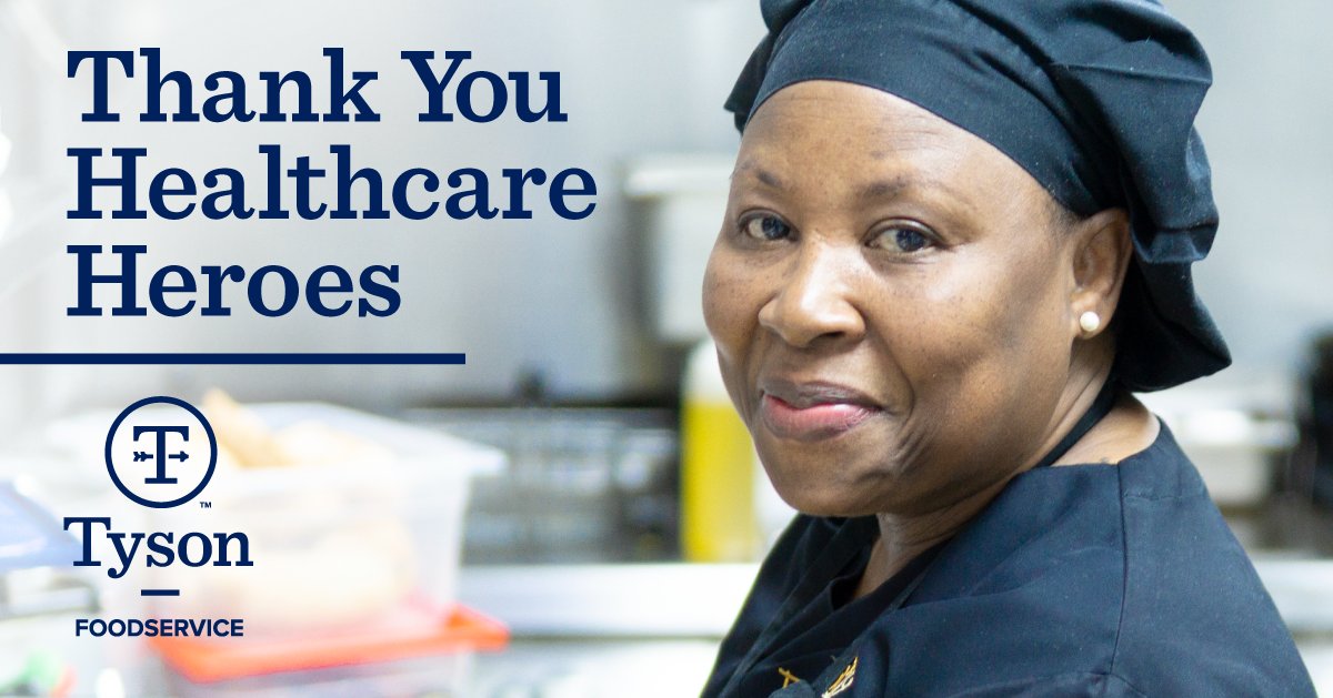 TysonFdsrvc's tweet photo. We are proud to recognize healthcare foodservice workers for their essential role during #HCFSWW2020 alongside @AHFNetwork. Thank you for the heroic work you do to keep employees and patients well-nourished! https://t.co/zCcReunT7Z