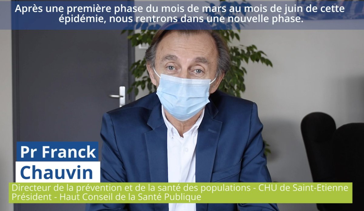 CHU de Saint-Étienne (@chusaintetienne) on Twitter photo Le Pr <a href="/ChauvinFrm/">franck chauvin</a>, président du Haut Conseil de la Santé Publique <a href="/hcsp_fr/">HC santé publique</a>, délivre un message de prévention qui s'inscrit dans le cadre de la reprise de l'épidémie du #COVID19
Regardez la vidéo 👉 urlz.fr/dY06 Le Pr <a href="/ChauvinFrm/">franck chauvin</a>, président du Haut Conseil de la Santé Publique <a href="/hcsp_fr/">HC santé publique</a>, délivre un message de prévention qui s'inscrit dans le cadre de la reprise de l'épidémie du #COVID19
Regardez la vidéo 👉 urlz.fr/dY06