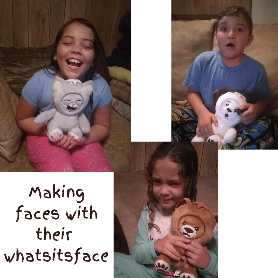 aarlreviews's tweet photo. The @WhatsitsfaceToy stuffed animals are amazing for kids as playtime and tools for therapy. These little guys have already started showing progress and it's only been a week!! 
Kitty- https://t.co/ysluH0Nv5v
Bear- https://t.co/qtwFZTwcp1
Puppy- https://t.co/hq05Jmtrcv https://t.co/hCVO70d0wf