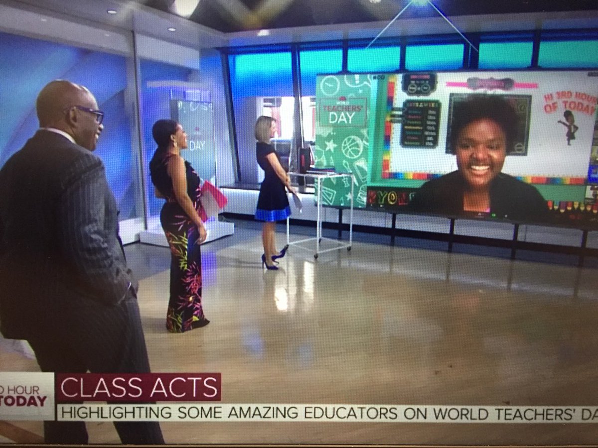 GACharters's tweet photo. Weβre extremely proud of @odyssey_charter Special Education teacher Ashely Gresham for a great interview on the @TODAYshow! Gresham was one six U.S. teachers selected to appear on the national morning show to kick off #worldteacherweek. #GaCharterStrong #gacharters https://t.co/0Y6ObCAa9U
