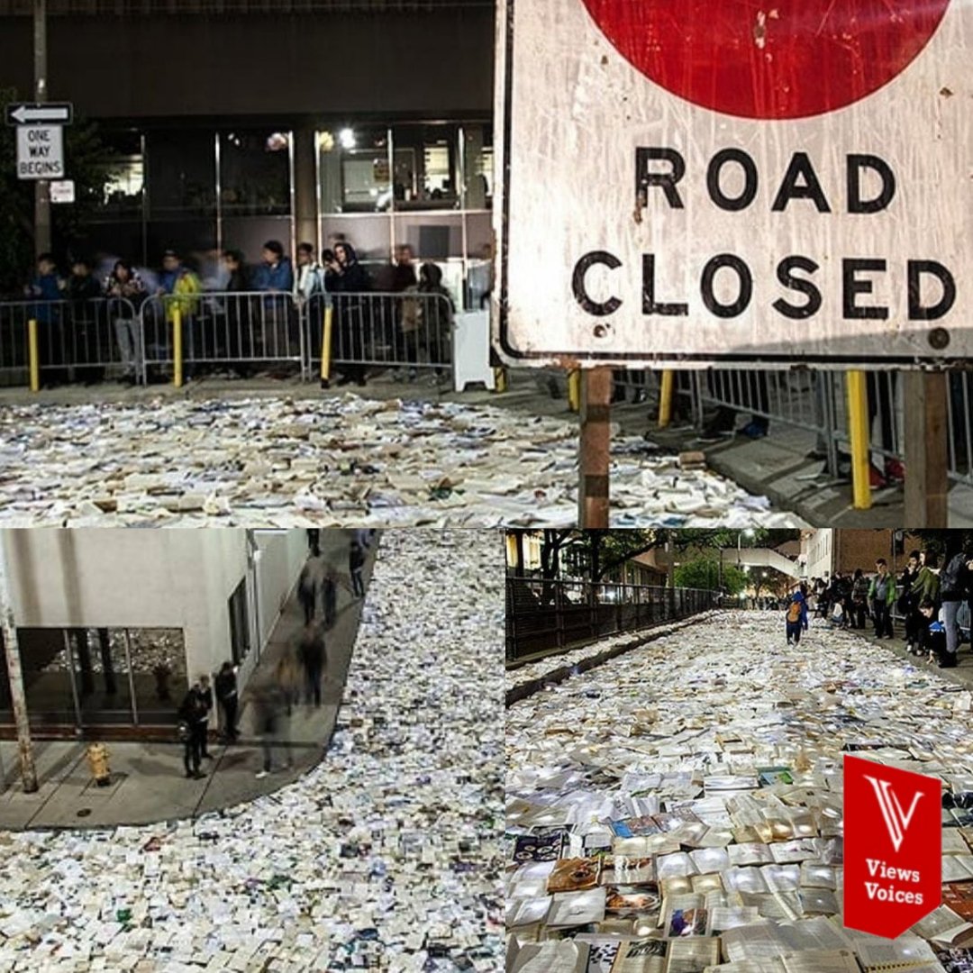 TheViewsVoices's tweet photo. The festival is held annually in #Toronto, where the busiest road in the city becomes a river of books. People donate their #books to this festival, and everybody can come and take away any book they want. https://t.co/4RAlRExYz3