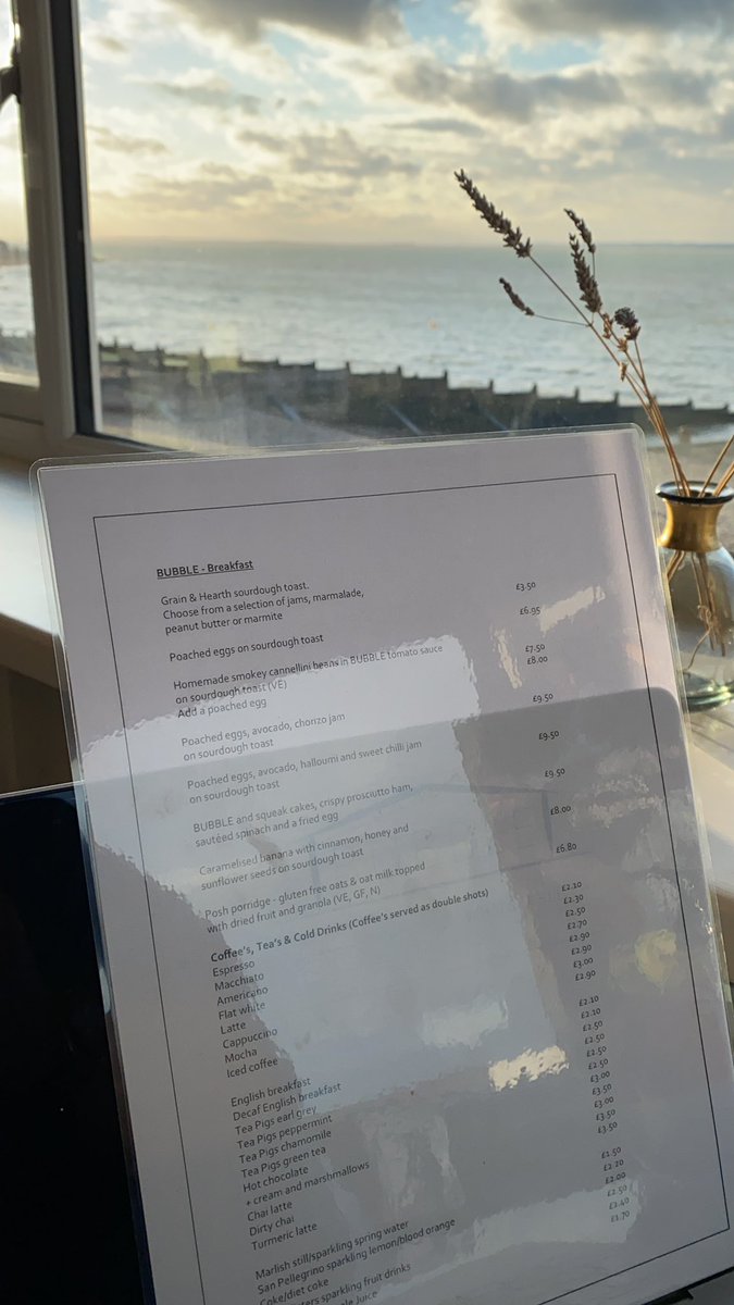 thebubblewhit's tweet photo. Breakfast just got better too @thebubblewhit Smokey homemade beans on sourdough or caramelised banana with cinnamon and honey with sunflower seeds on sourdough. How about a posh porridge or any of our other staple dishes. Give us a try if you haven’t already 🙏. #whitstable https://t.co/xOG6QhOBVc