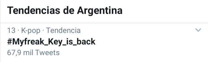KeyArgentina's tweet photo. 201006 🔑 #Key | #SHINee |

#Myfreak_Key_is_back también es tendencia en nuestro país! 

#2020_SHINeeisBACK 
 #KEYisBACK
#KibumIsBack
#WelcomeBackKey
#WelcomeBackKibum

⭐#KeyArgentina ⭐FanClub https://t.co/fv6FePAIpo