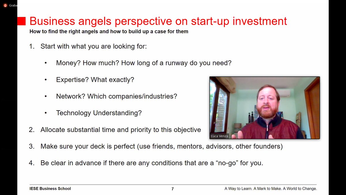 «When you are looking for a Business Angel, think beyond the money. What else is missing in your project? A Business Angel can also bring highly valuable expertise»  <a href="/Luca_Venza/">Luca Venza</a> de <a href="/iesebschool/">IESE Business School</a> hoy en las sesiones #HealthCatapult Mentoring camp - Medtech de <a href="/EITHealth/">EIT Health</a>