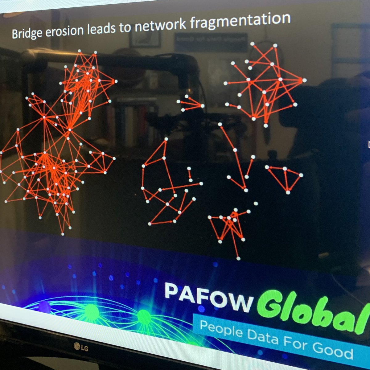 aladamsen's tweet photo. Bridge erosion leads to network fragmentation. @mjarena ‘s research into social capital and relationship dynamics is critical for anyone interested in the #futureofwork #peopleanalytics #diversity #inclusion #innovation #pafow #AdaptiveSpace https://t.co/sncJZn8xaa